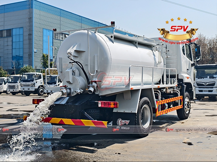 Liquid Sewage Truck Discharging Water Test